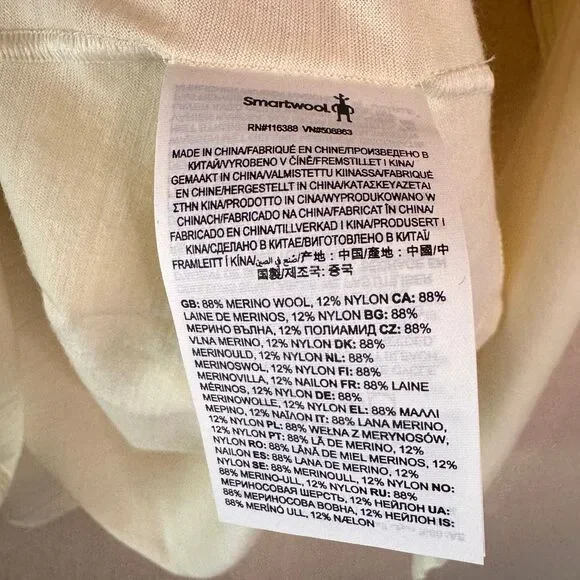 Smartwool Merino Wool Long Sleeve Base Layer Top Cream Natural Womens 1X NWT - Picture 7 of 13
